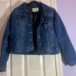 Denim jacket with quilting inside